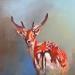 Painting Faon by Morales Géraldine | Painting Figurative Animals Oil