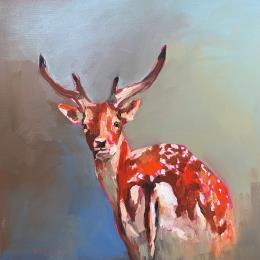 Peinture Faon par Morales Géraldine | Tableau Figuratif Huile Animaux