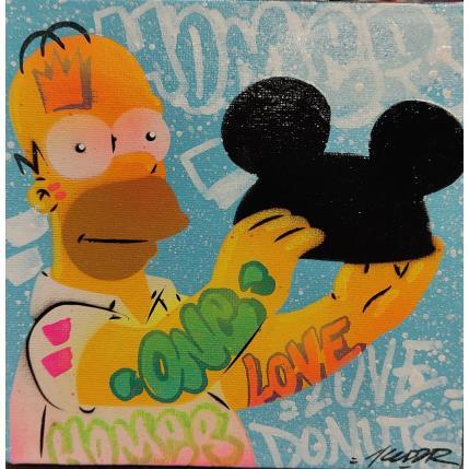 Gemälde Homer Mousse von Lemoine Mael | Gemälde Pop-Art Acryl, Graffiti Pop-Ikonen