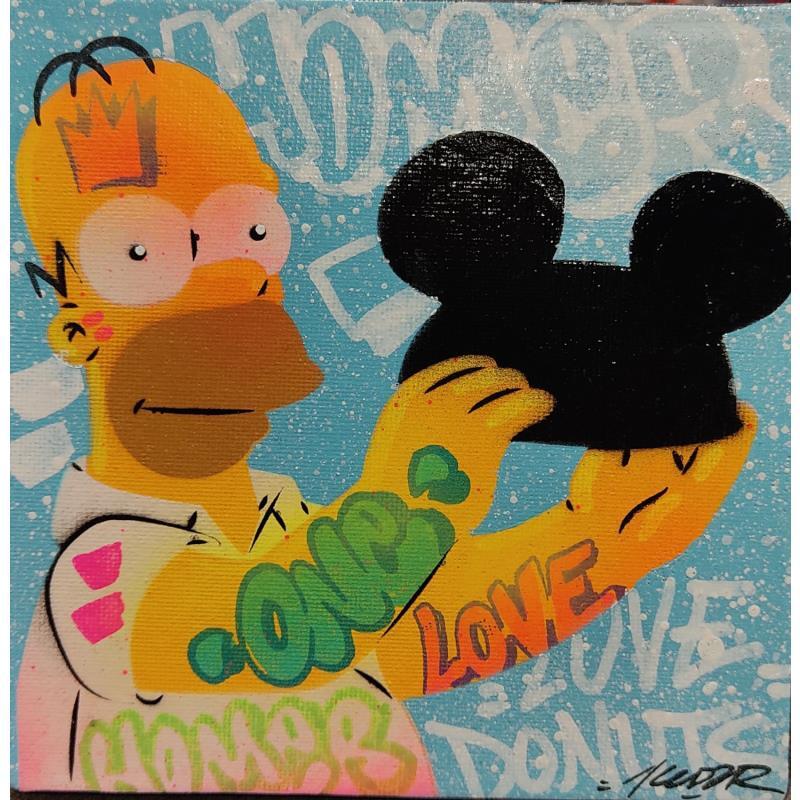 Painting Homer Mousse by Lemoine Mael | Painting Pop-art Pop icons Graffiti Acrylic