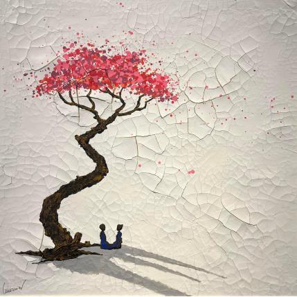 Peinture La rose de la sérénité  n° A287 par Lemonnier  | Tableau Matiérisme Acrylique, Zinc Paysages