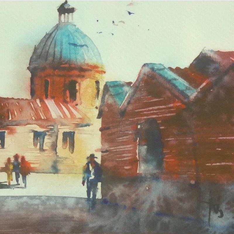 Painting Le raccourci du Dôme by Abbatucci Violaine | Painting Figurative Watercolor