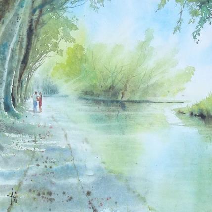 Painting En amoureux by Abbatucci Violaine | Painting Figurative Watercolor