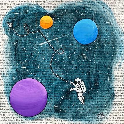 Painting L'avion de papier by Elly | Painting Pop-art Acrylic, Gluing, Posca Pop icons