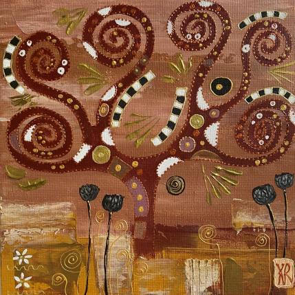 Painting La fin de l’été  by Romanelli Karine | Painting Figurative Acrylic, Gluing, Paper, Pastel, Posca Landscapes