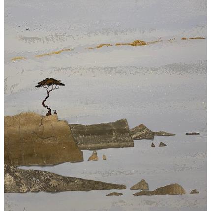 Peinture Le Lointain par Lemonnier  | Tableau Matiérisme Acrylique, Zinc Marine, Paysages