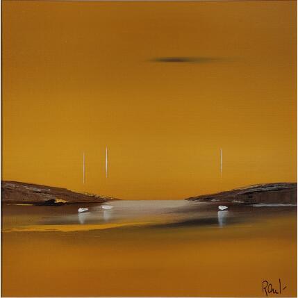 Peinture Evasion 67 par Roussel Marie-Ange et Fanny | Tableau Figuratif Huile Marine, Minimaliste