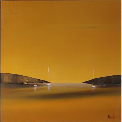 Painting Horizon marin 67 by Roussel Marie-Ange et Fanny | Painting Figurative Oil Marine, Minimalist