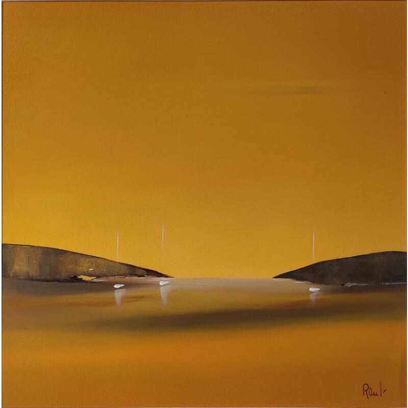 Pintura Horizon marin 67 por Roussel Marie-Ange et Fanny | Pintura Figurativo Marine Minimalista Aceite