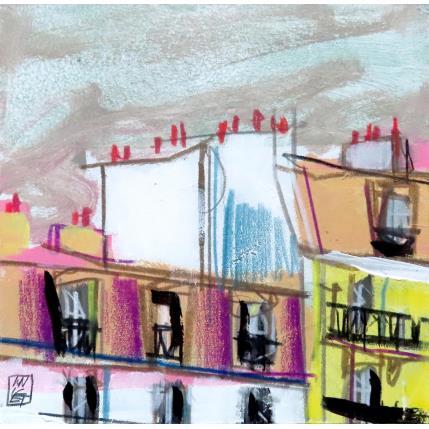 Painting Des variations de silence by Anicet Olivier | Painting Figurative Acrylic, Pastel Architecture, Pop icons, Urban