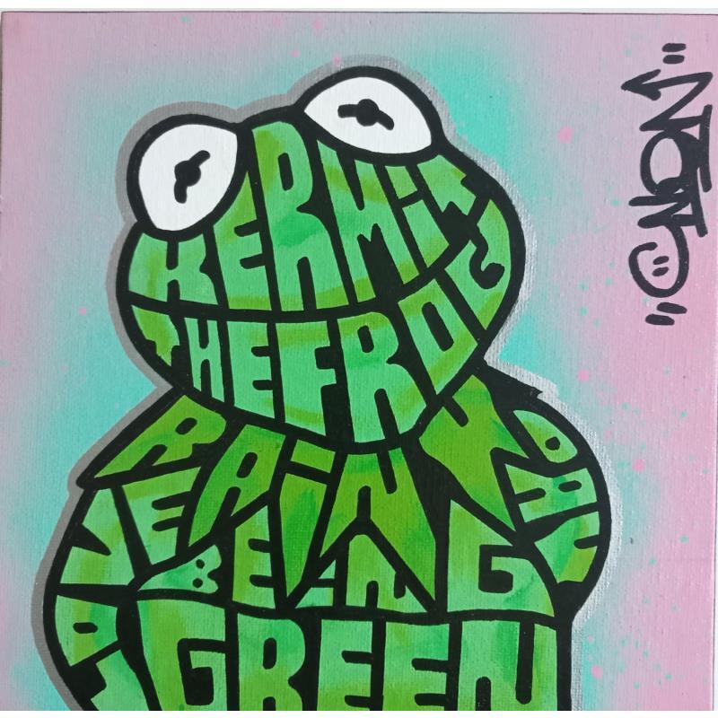 Peinture Kermit Face par Cmon | Tableau Pop-art Icones Pop