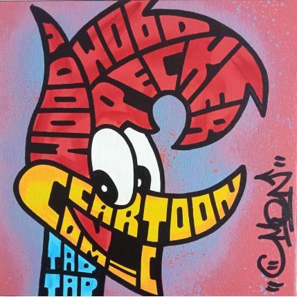 Peinture Woody Woodpecker Face par Cmon | Tableau Pop-art Icones Pop