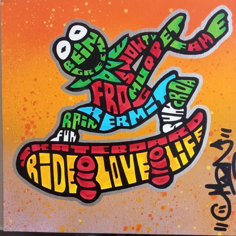 Painting Kermit Skate by Cmon | Painting Pop-art Pop icons