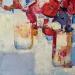 Painting The red flowers by Tomàs | Painting Figurative Still-life Oil