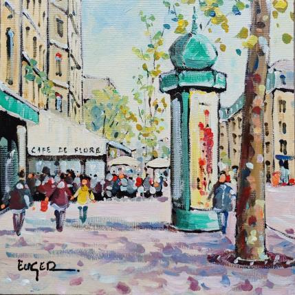 Painting TERRASSE BOULEVARD SAINT GERMAIN A PARIS by Euger | Painting Figurative Acrylic Life style, Society, Urban