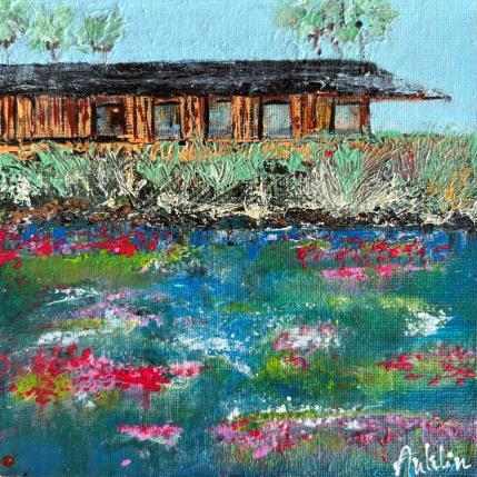 Gemälde La maison du lac von Autelin Florence | Gemälde Figurativ Acryl Landschaften, Marine, Natur