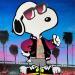 Painting Snoopy Good Mood by Lemoine Mael | Painting Pop-art Pop icons Graffiti Acrylic