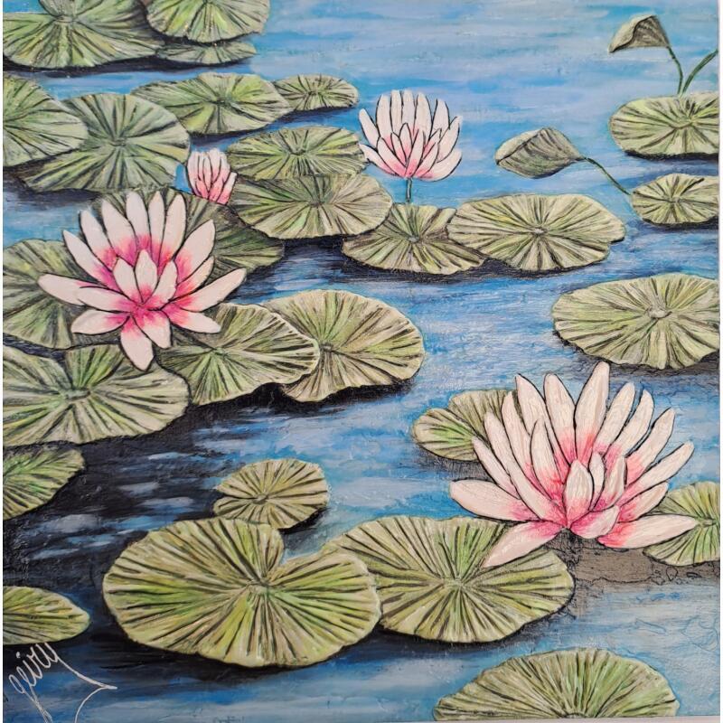 Peinture Jardin d'Asie par Geiry | Tableau Matiérisme