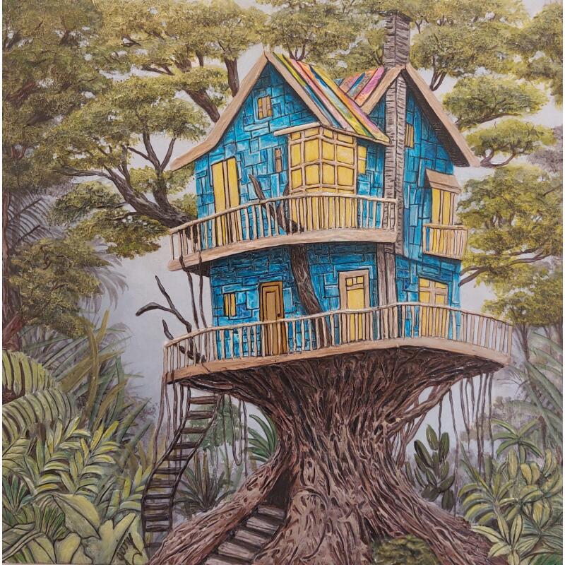 Peinture Refuge éthéré par Geiry | Tableau Matiérisme