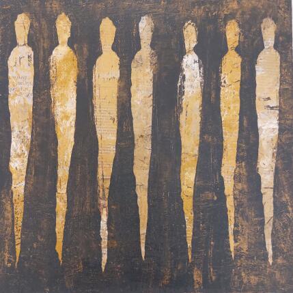 Peinture les mages par Rocco Sophie | Tableau Art Singulier Acrylique, Collage, Sable