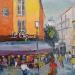 Painting Bar Le  Cézanne à Aix en Provence  by Degabriel Véronique | Painting Impressionism Landscapes Urban Life style Oil