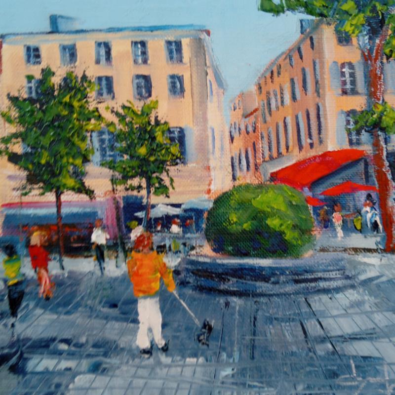 Peinture Promenade sur le cours Mirabeau à Aix en Provence  par Degabriel Véronique | Tableau Impressionnisme Paysages Urbain Scènes de vie Huile