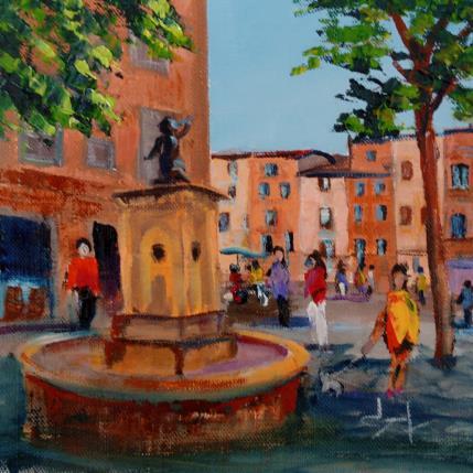 Peinture Place des fontêtes à Aix en Provence  par Degabriel Véronique | Tableau Figuratif Huile Paysages, Scènes de vie, Urbain