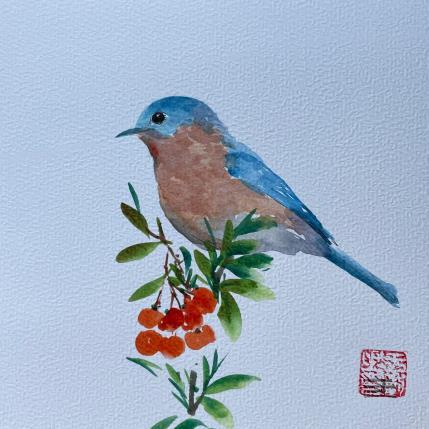 Painting F1 Bird 10019-20735-20240912-3 by Yu Huan Huan | Painting Figurative Ink, Watercolor Animals