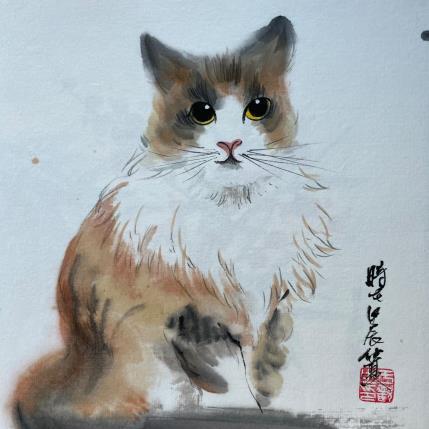 Painting F2 Cat 10019-20735-20240912-6 by Yu Huan Huan | Painting Figurative Ink, Watercolor Animals, Pop icons