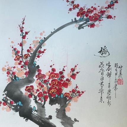 Painting F4 Cherry blossom  10019-20735-20240912-14 by Yu Huan Huan | Painting Figurative Ink, Watercolor Nature
