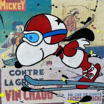 Painting F2  Décollage ! by Marie G.  | Painting Pop-art Acrylic, Gluing, Wood Pop icons