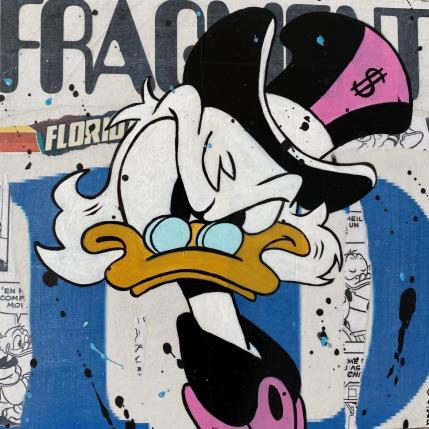 Gemälde F3 Picsou grognon von Marie G. | Gemälde Pop-Art Acryl, Collage, Holz Pop-Ikonen