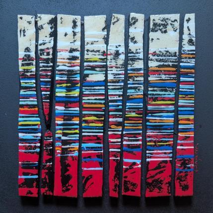 Painting Bc8 fine rouge ocre multi by Langeron Luc | Painting Subject matter Acrylic, Resin, Wood