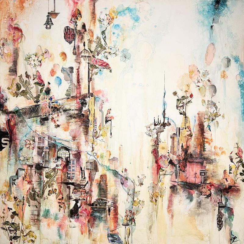 Painting La parade by Bergeron Marie-Josée | Painting Surrealism Oil Acrylic Gluing