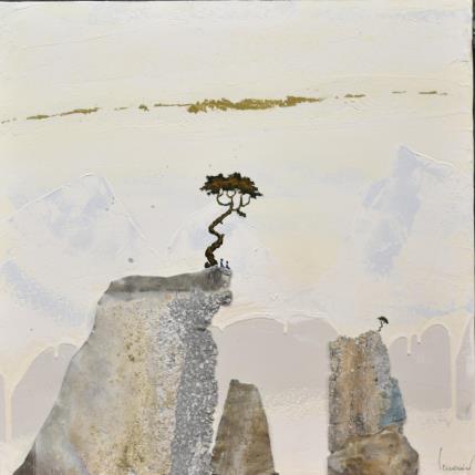 Peinture A307 Assis au bord du vide par Lemonnier  | Tableau Matiérisme Acrylique, Zinc Paysages