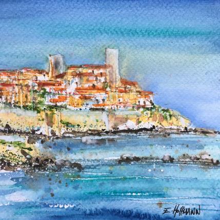 Painting Antibes by Hoffmann Elisabeth | Painting Figurative Watercolor Urban