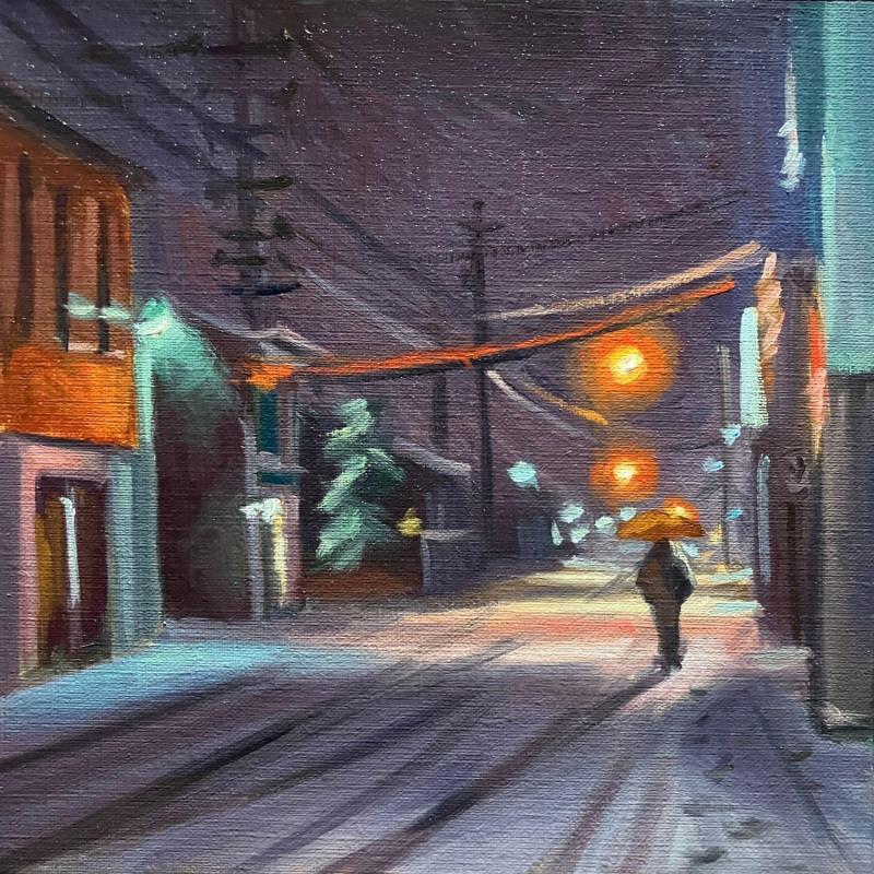 Painting Nuit hivernal by Zbylut Ludovic | Painting Figurative Oil