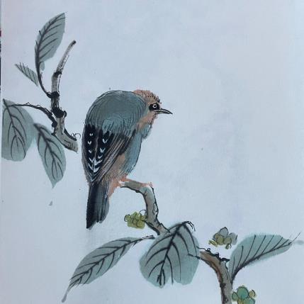 Peinture HERON par Yu Huan Huan | Tableau Figuratif Aquarelle, Encre Animaux