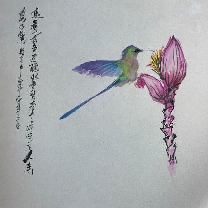 Painting Honey bird by Yu Huan Huan | Painting Figurative Ink, Watercolor Animals, Nature