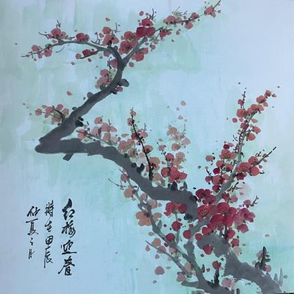 Painting Cherry blossom II by Yu Huan Huan | Painting Figurative Ink, Watercolor Nature