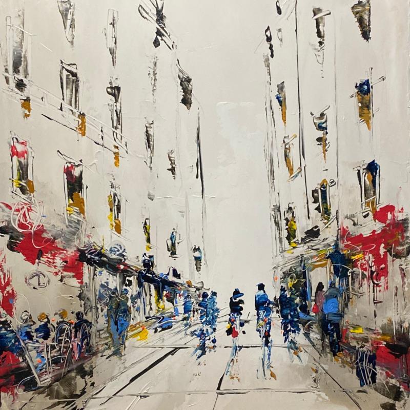 Painting Passage en ville by Raffin Christian | Painting Figurative Urban Oil