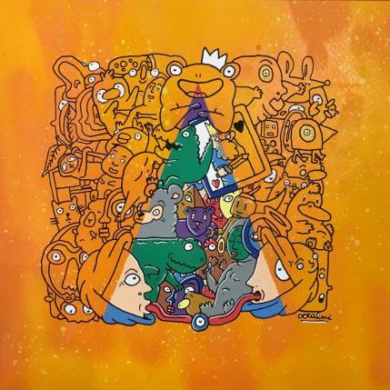 Painting Faisceau coloré by Oocalme | Painting Raw art Graffiti, Posca Animals