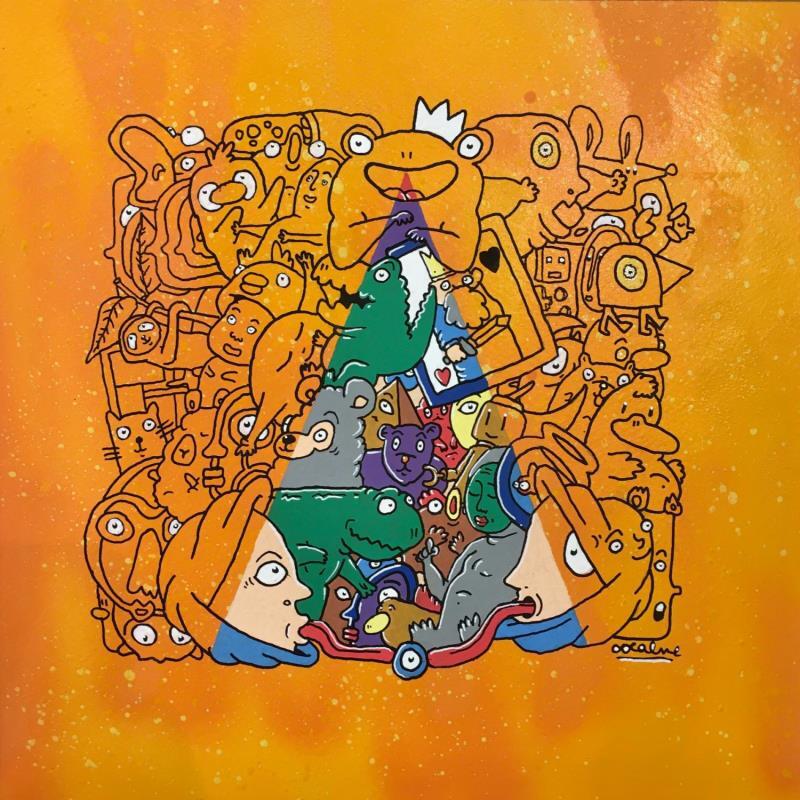 Painting Faisceau coloré by Oocalme | Painting Raw art Animals Graffiti Posca