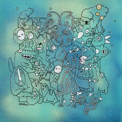 Painting Turquoise by Oocalme | Painting Raw art Graffiti, Posca Animals