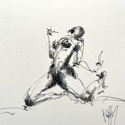 Painting Sophie by Sahuc François | Painting Figurative Acrylic, Ink Minimalist, Nude, Pop icons