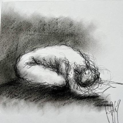 Painting Claire by Sahuc François | Painting Figurative Charcoal, Pastel Minimalist, Nude
