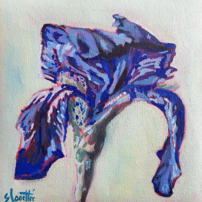 Painting IRIS by Coueffic Sébastien | Painting Figurative Nature Still-life Oil