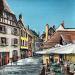 Painting A travers les ruelles de Strasbourg by Touras Sophie-Kim  | Painting Realism Landscapes Urban Architecture Acrylic