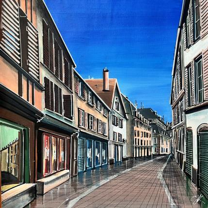 Painting Ruelle piétonne Strasbourgeoise by Touras Sophie-Kim  | Painting Realism Acrylic Architecture, Landscapes, Urban