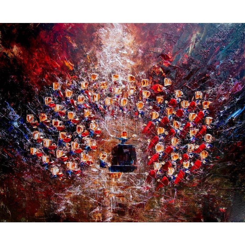 Painting Concert rouge lie de vin by Reymond Pierre | Painting Figurative Music Oil